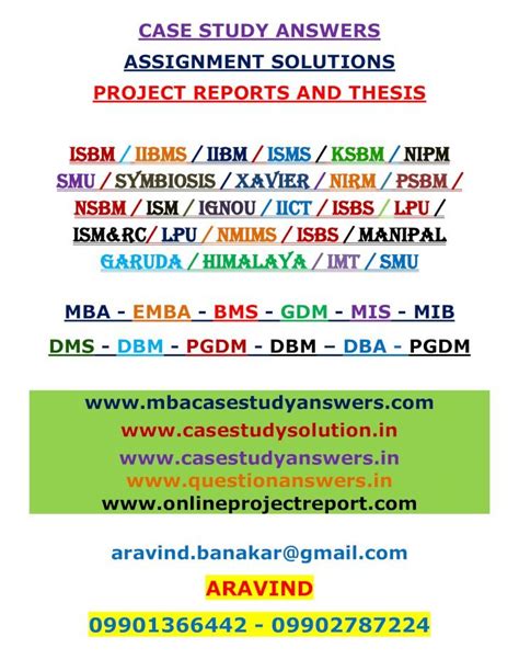 mba case study answers project management