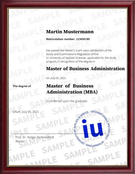 Mba Degree Certificate