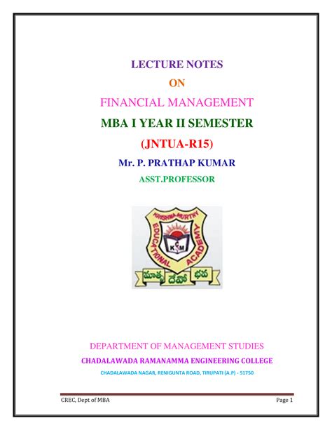 mba fm lecture note