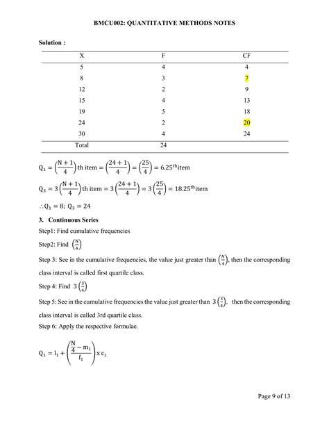 Mba Quantitative Methods Notes In Madras University