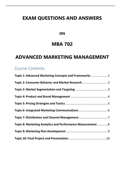 Full Download Mba Marketing Questions And Answers Bing 