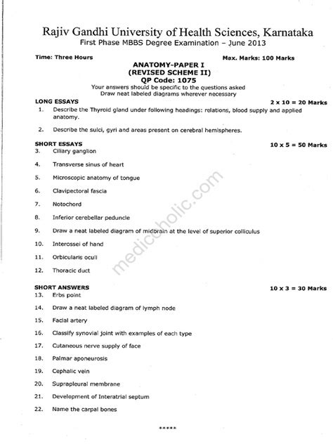 Full Download Mbbs Question Paper 2013 