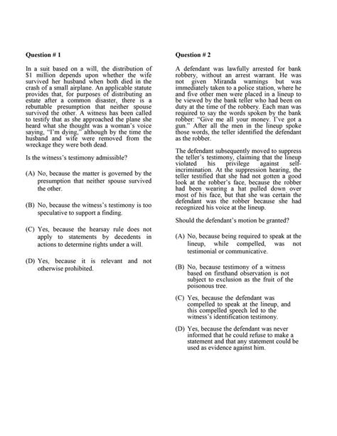 Mbe Practice Questions