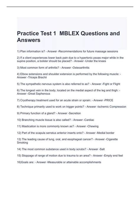 Mblex Practice Test