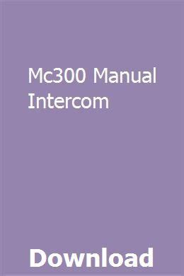 mc300 manual intercom