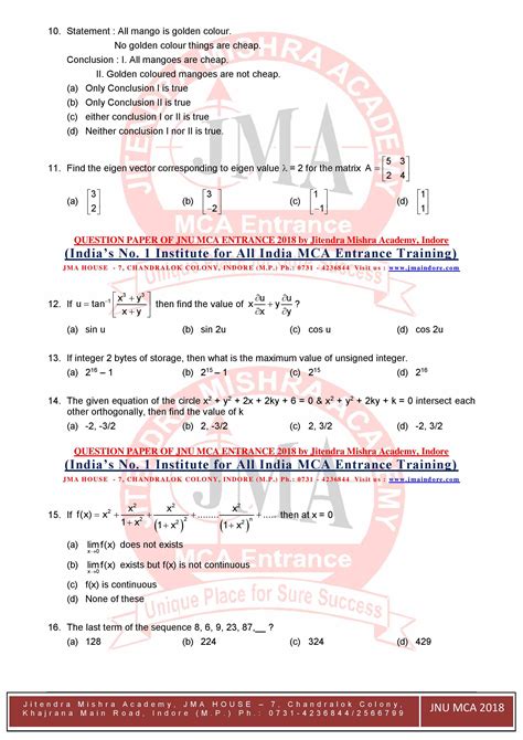 Download Mca Entrance Exam Question Paper With Answers 