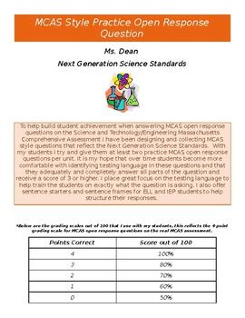 mcas physics 2011 open response