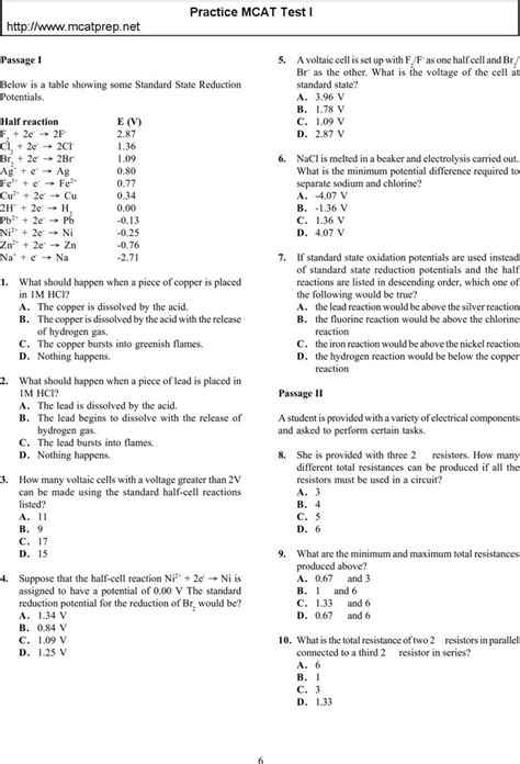 Mcat Practice Test Pdf