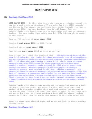 Read Online Mcat Paper 2012 