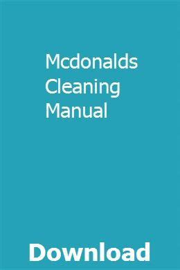 mcdonalds cleaning manual