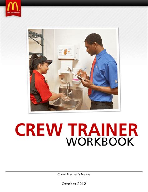 Mcdonalds Crew Trainer Development Program Answers 