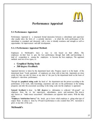 mcdonalds performance evaluation