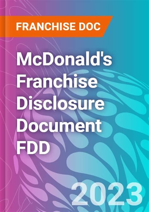 Full Download Mcdonalds Fdd Franchise Disclosure Document 