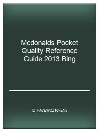 Download Mcdonalds Quality Reference Guide 2013 