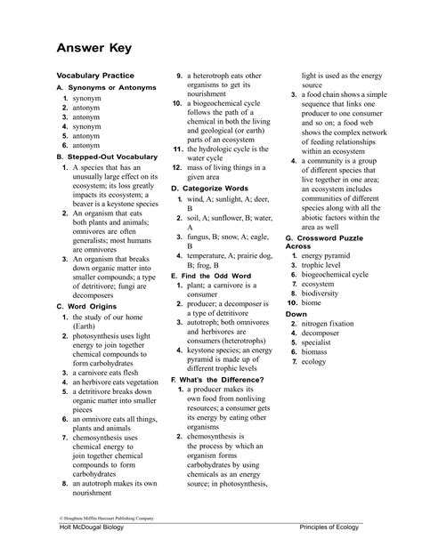Read Mcdougal Biology Study Guide Answer Key Ecosystems 