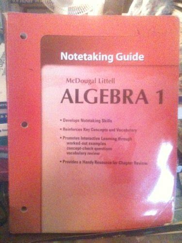 Read Mcdougal Littell Algebra 1 Notetaking Guide 