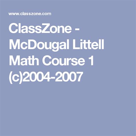 Full Download Mcdougal Littell Classzone Online Resources 