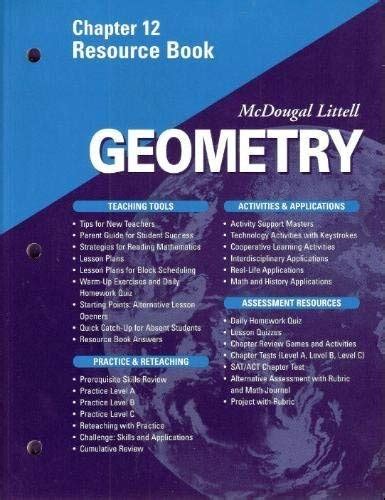 Full Download Mcdougal Littell Geometry Resource Book Answers Chapter 12 