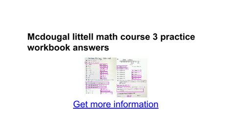 Download Mcdougal Littell Math Course 3 Answer Key 