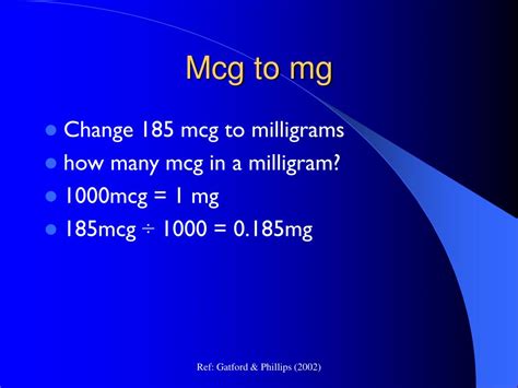 Mcg To Mg