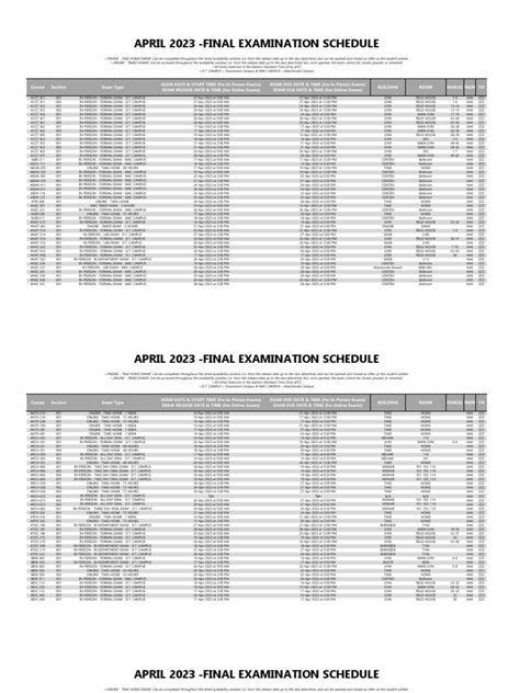 Mcgill Final Exam Schedule