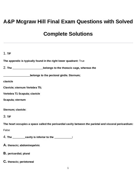 mcgraw hill final exam for general biology