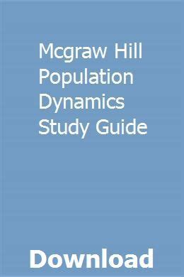 Mcgraw Hill Population Dynamics Study Guide