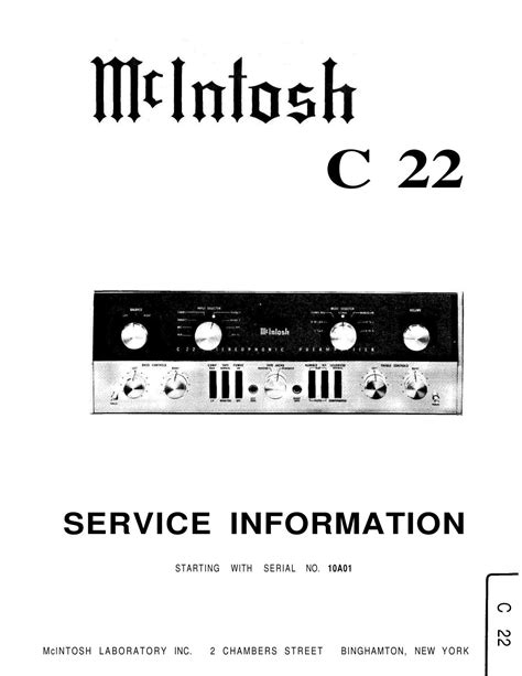 Read Mcintosh C22 Service Manual File Type Pdf 