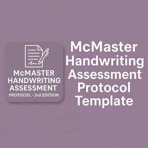 Mcmaster Handwriting Assessment