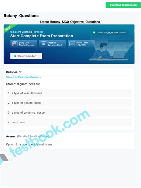 Mcq Answar Botany 2014