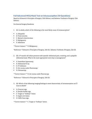 mcq in surgery schwartz with answers