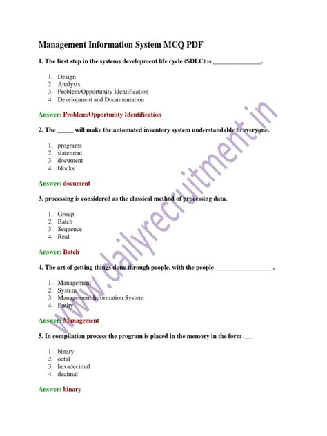 Mcq Management Information System Typical