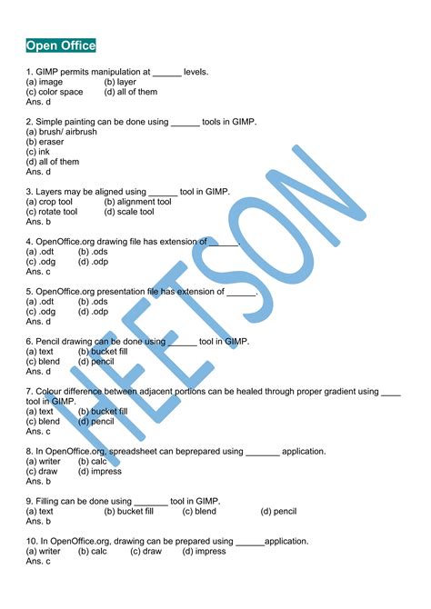Mcq Question On Open Office Writer 2