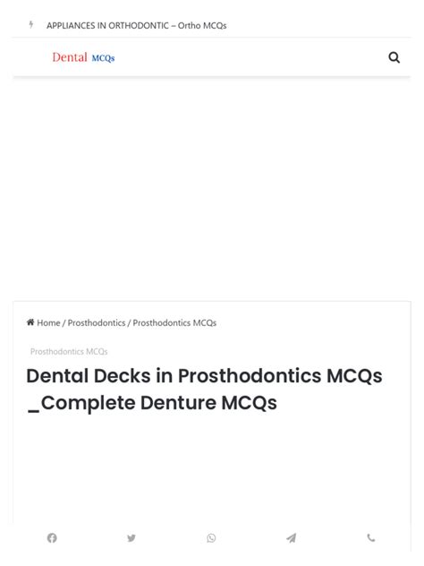 Mcqs In Complete Denture
