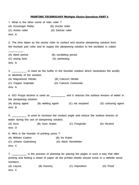 Mcqs On Nanoscience And Technology