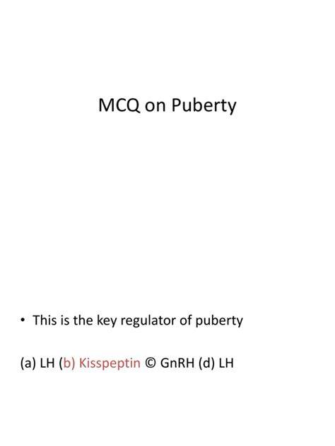 Mcqs On Puberty
