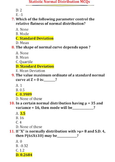 Mcqs On Statistic