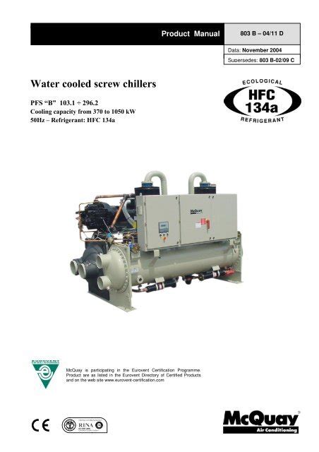 Read Online Mcquay Water Cooled Screw Chiller Service Manual File Type Pdf 