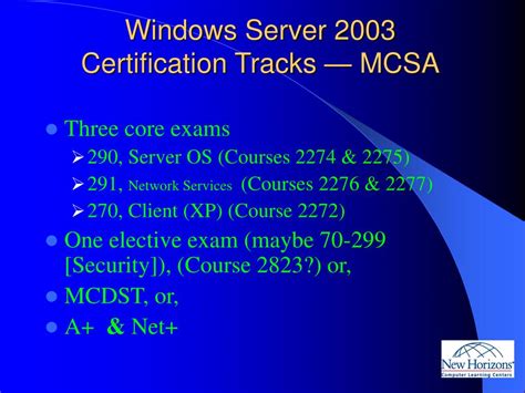 Mcsa Windows Server 2003 Core Requirements 70 270 70 290 70 291