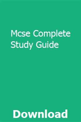 Read Online Mcse Study Guide Download 