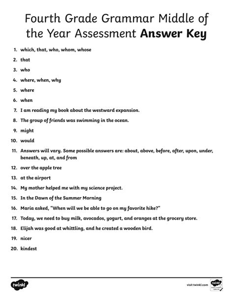 mct2 4th grade answer key