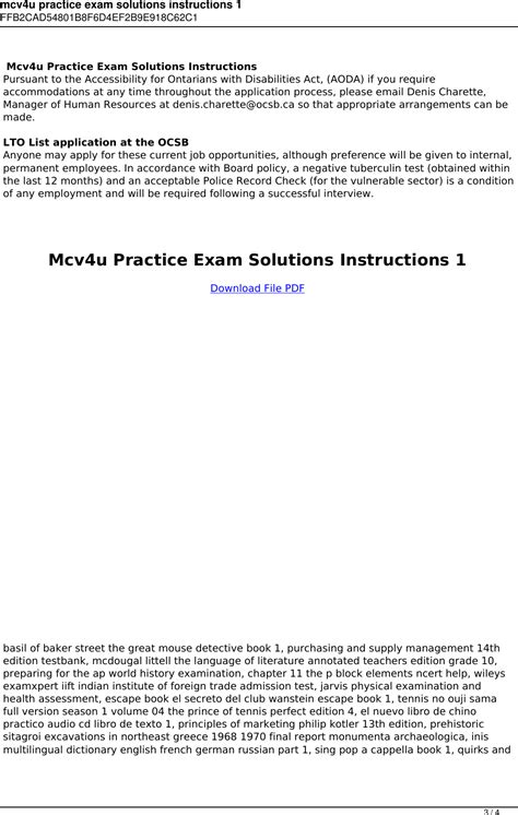 mcv4u practice exam solutions exam instructions 1