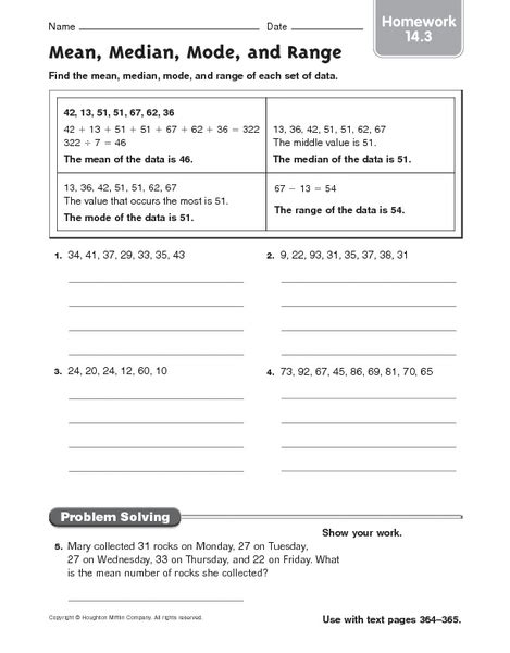 Mean Median Mode And Range Homework 14 3 6th Grade Statistical Question Worksheet - 6th Grade Statistical Question Worksheet