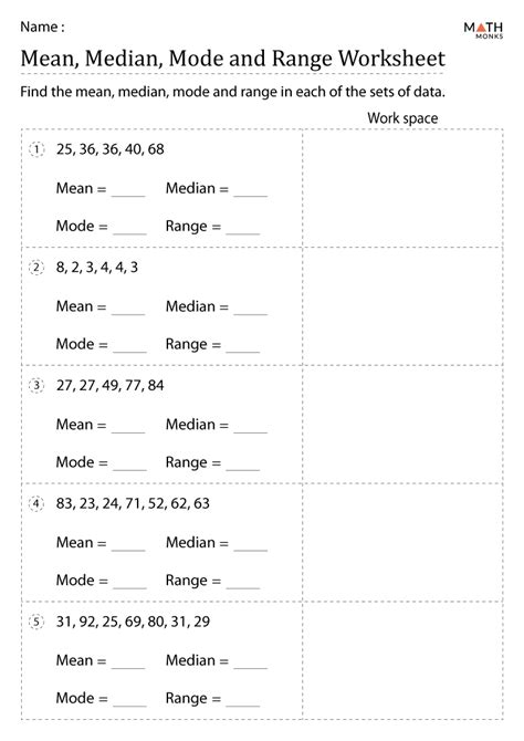 Mean Median Mode And Range Worksheet Live Worksheets Median Mode And Range Worksheet - Median Mode And Range Worksheet
