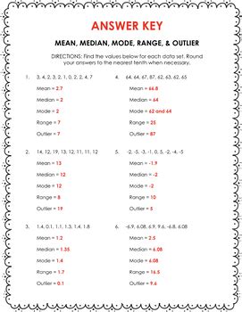 Download Mean Median And Mode Answer Key 