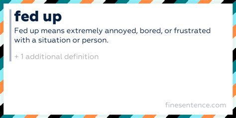 Meaning For Fed Up