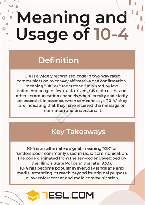 Meaning Of 10 4 Code