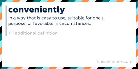 Meaning Of Conveniently