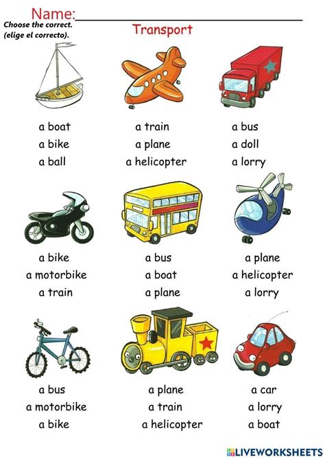 Means Of Transports Worksheets Printable Exercises Pdf Handouts Transport Worksheet For Kindergarten - Transport Worksheet For Kindergarten