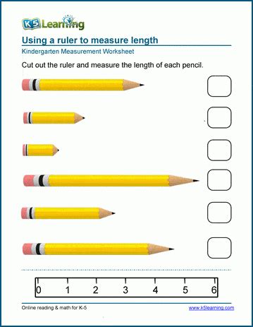 Measure Lengths And Heights Worksheets K5 Learning Measurement Worksheets Kindergarten - Measurement Worksheets Kindergarten